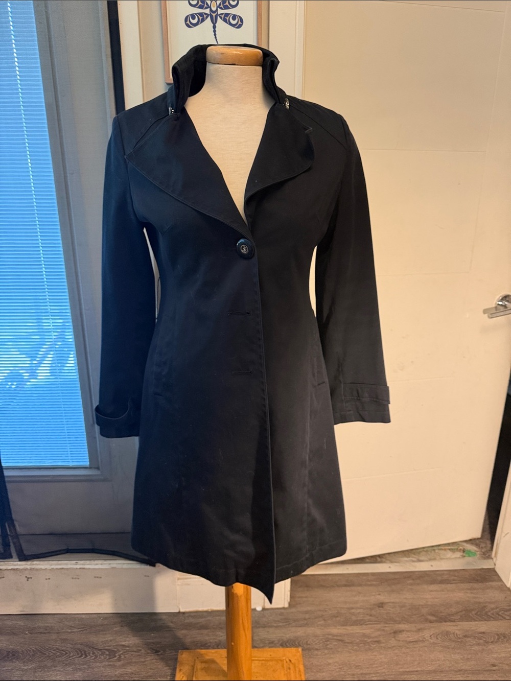 Michael Kors Black Single-Button Trench Coat